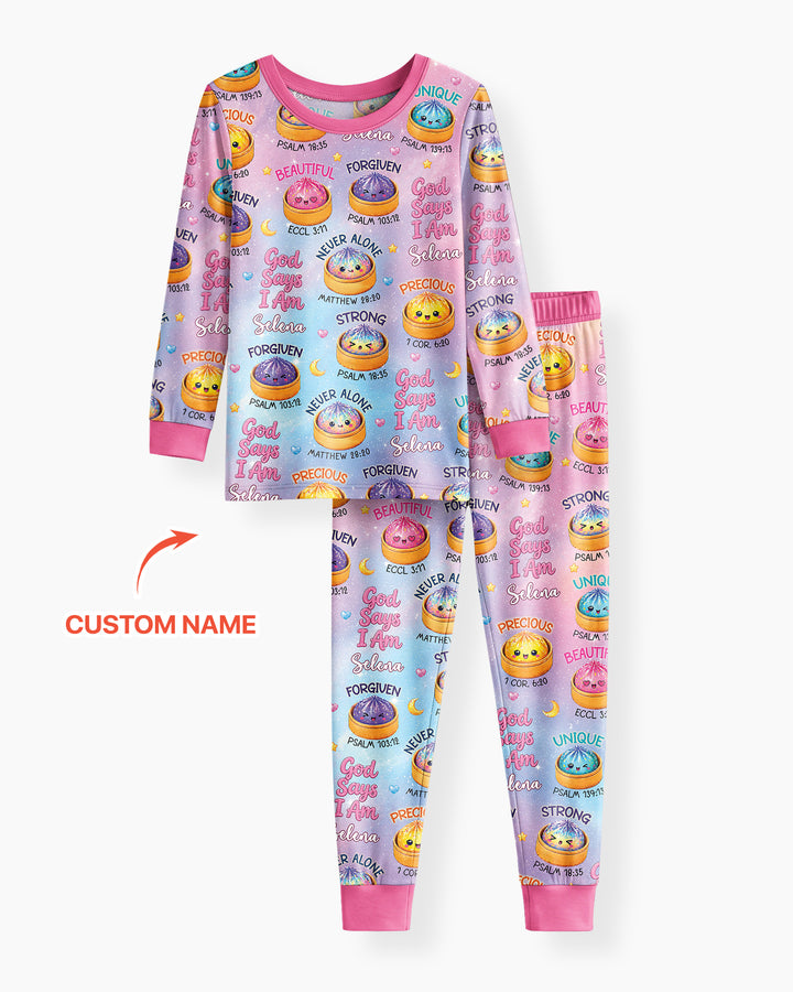 Zweiteiliges Langarm-Pyjama-Set mit Sommerfrüchten