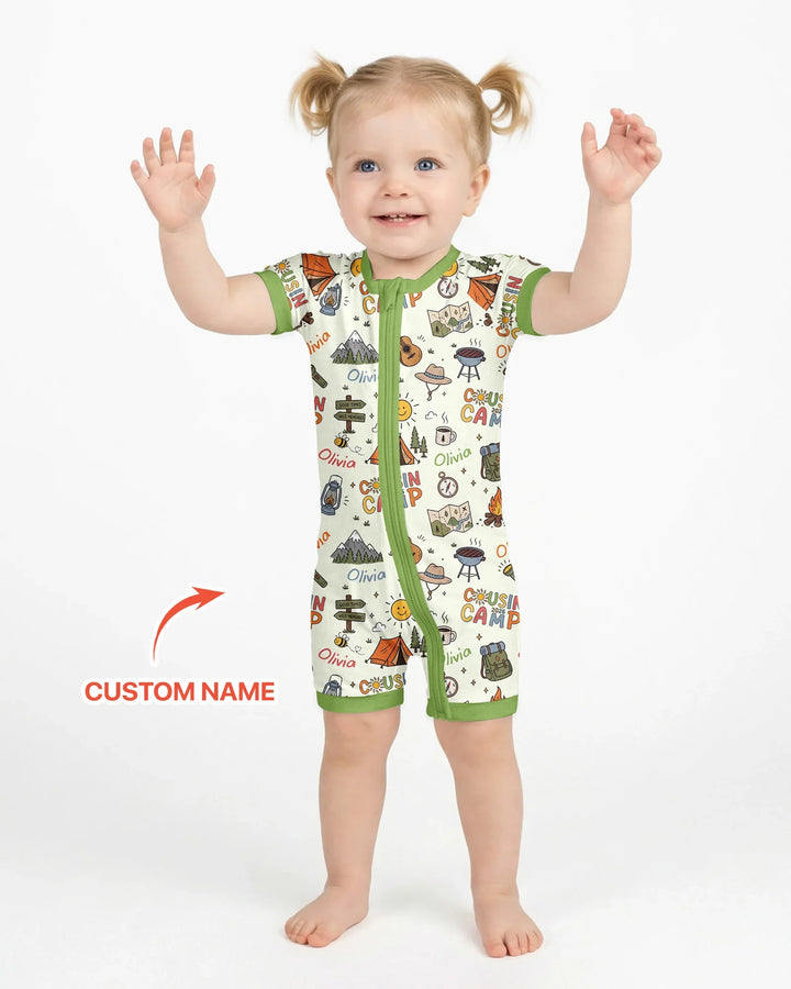Custom Name Cousin Camp 2026 Bamboo Shorty Zippy