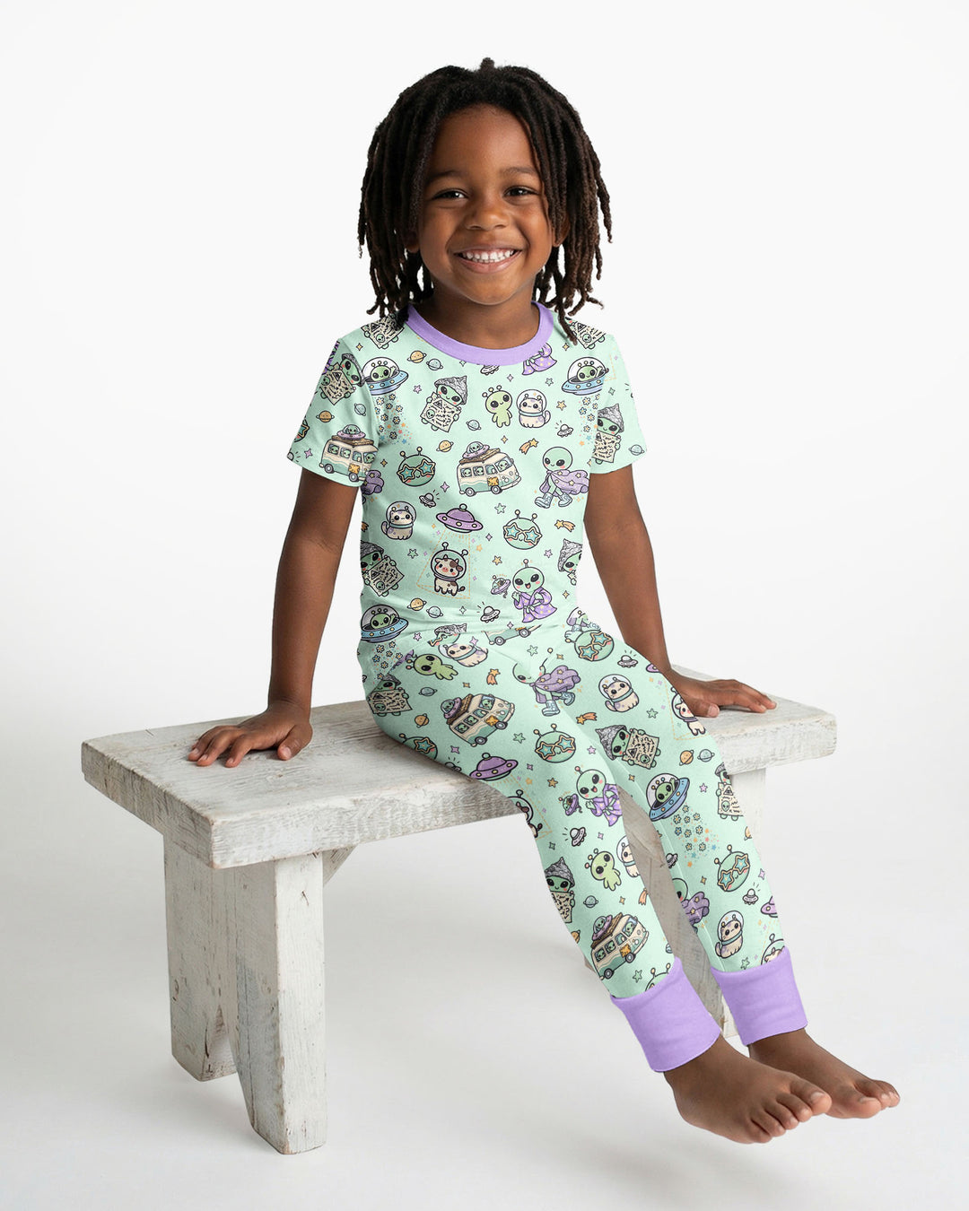 Little Alien Explorer Bamboo Two Piece Short Sleeve Pajama Set