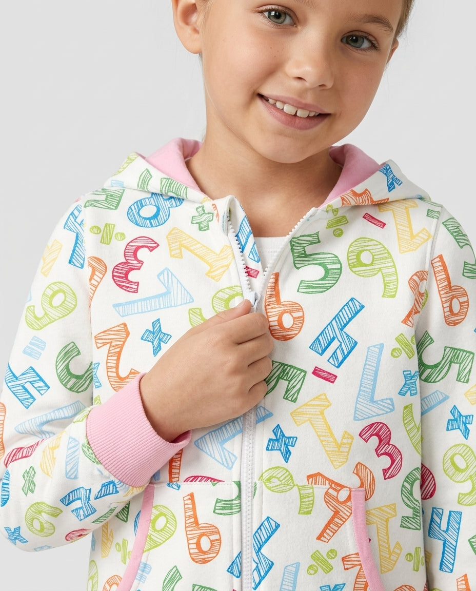 Sudadera con cremallera de bambú con el alfabeto hebreo