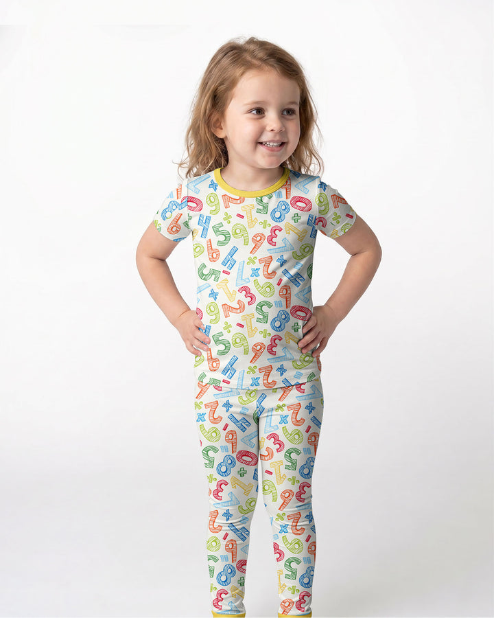 Math Doodles Bamboo Two Piece Short Sleeve Pajama Set