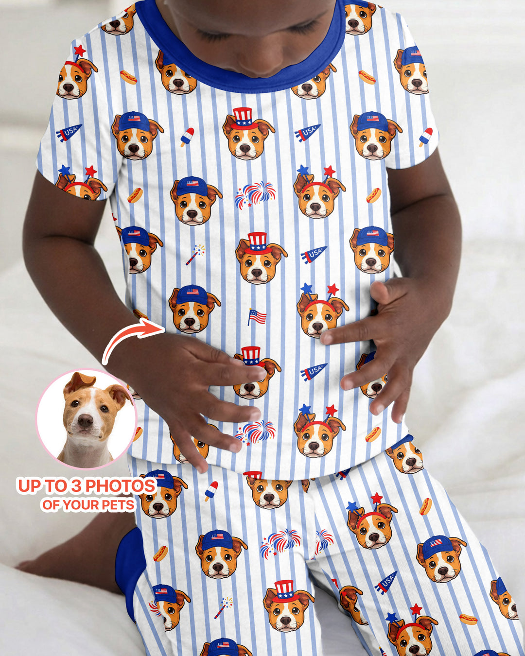 Conjunto de pijama de dos piezas de bambú de manga corta, plantilla personalizada