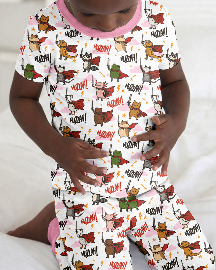 Zweiteiliges, kurzärmliges Pyjama-Set mit Marienkäfern