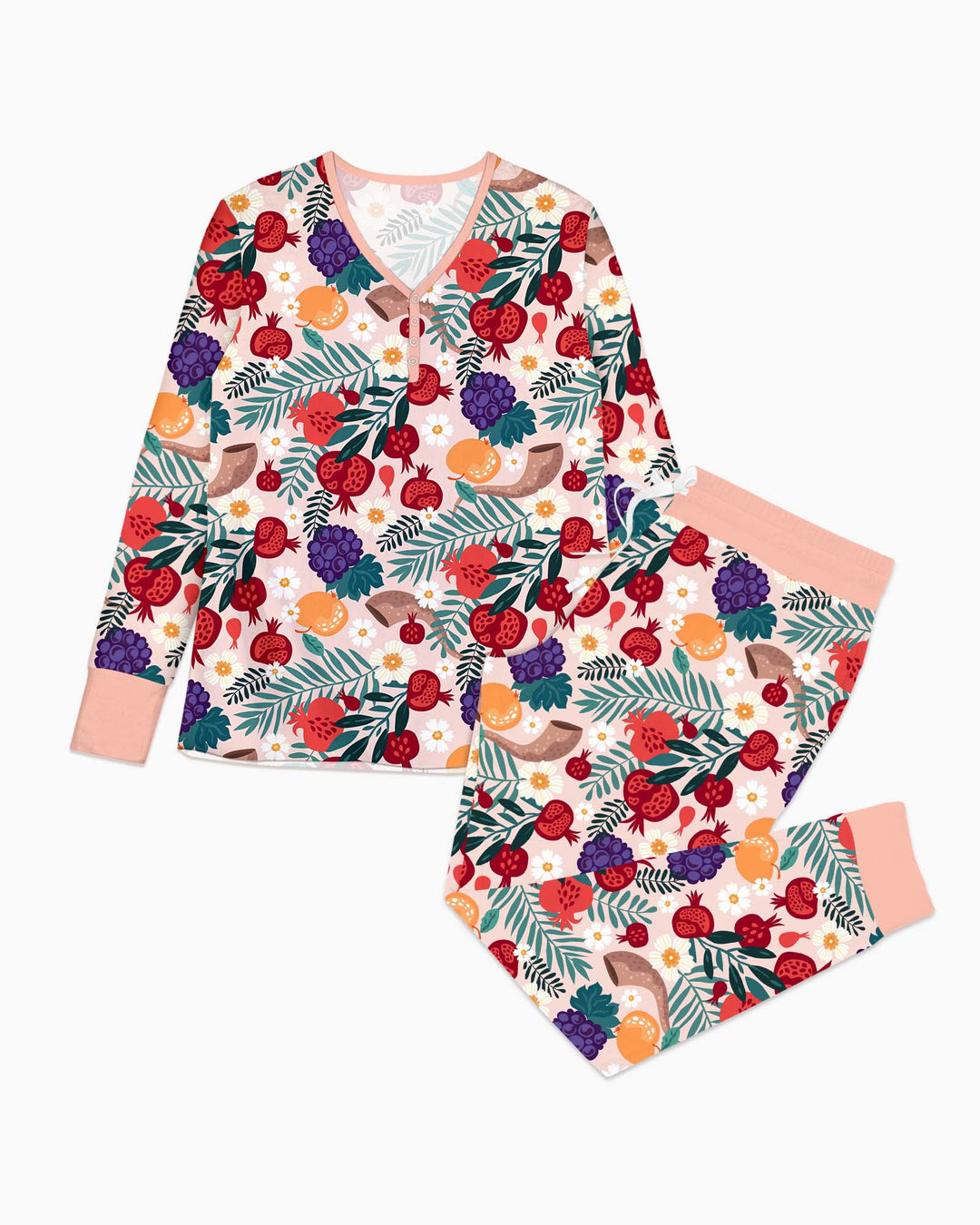 Pomegranate Blessings Night Family Matching Bamboo Women Pajama Set