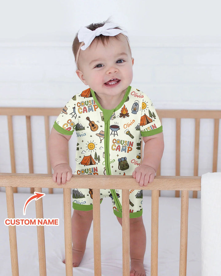 Custom Name Cousin Camp 2026 Bamboo Shorty Zippy
