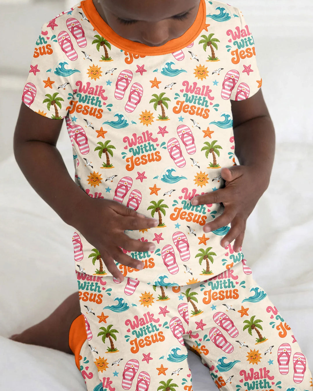 Zweiteiliges, kurzärmliges Pyjama-Set mit Marienkäfern