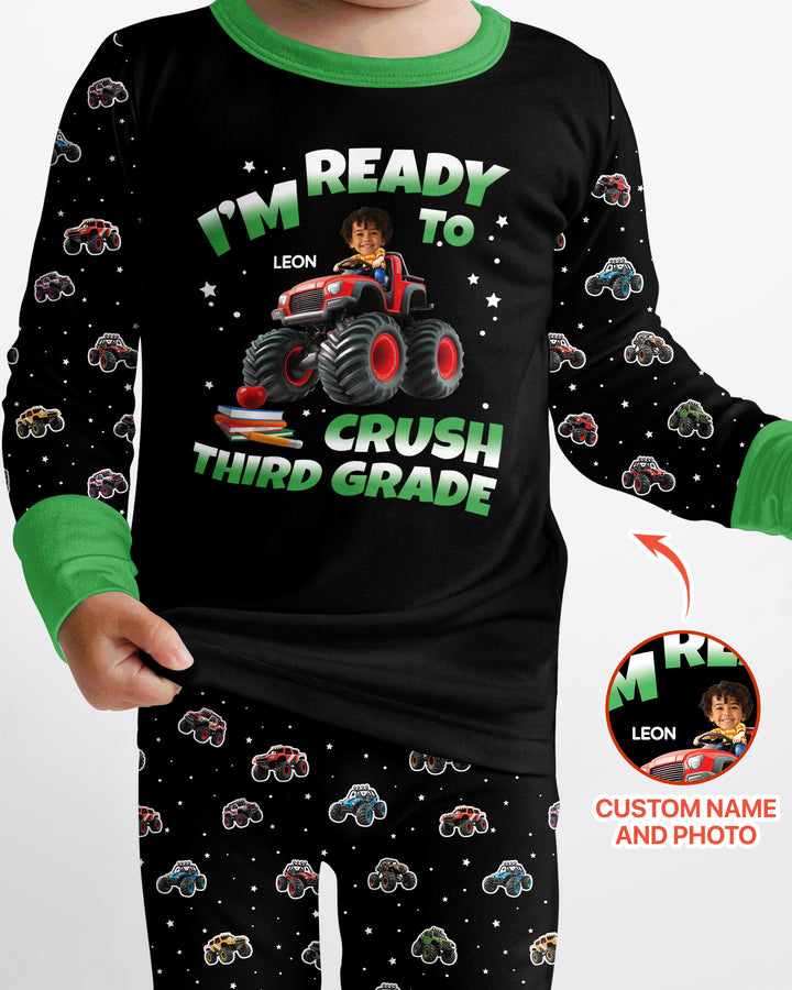 Monster Truck Bamboo Two Piece Long Sleeve Pajama Set