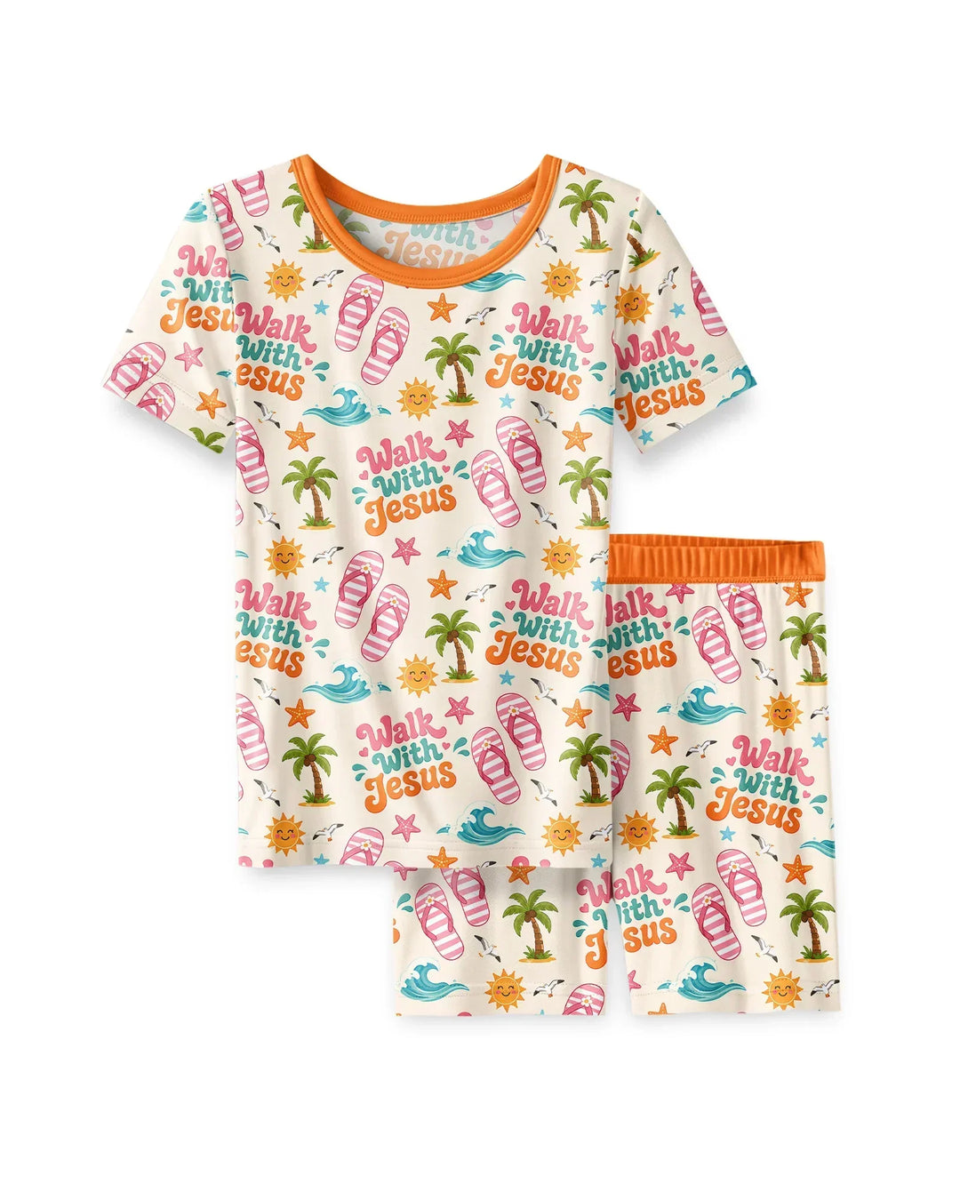 Template Zweiteiliges Pyjama-Set mit kurzen Ärmeln und Shorts