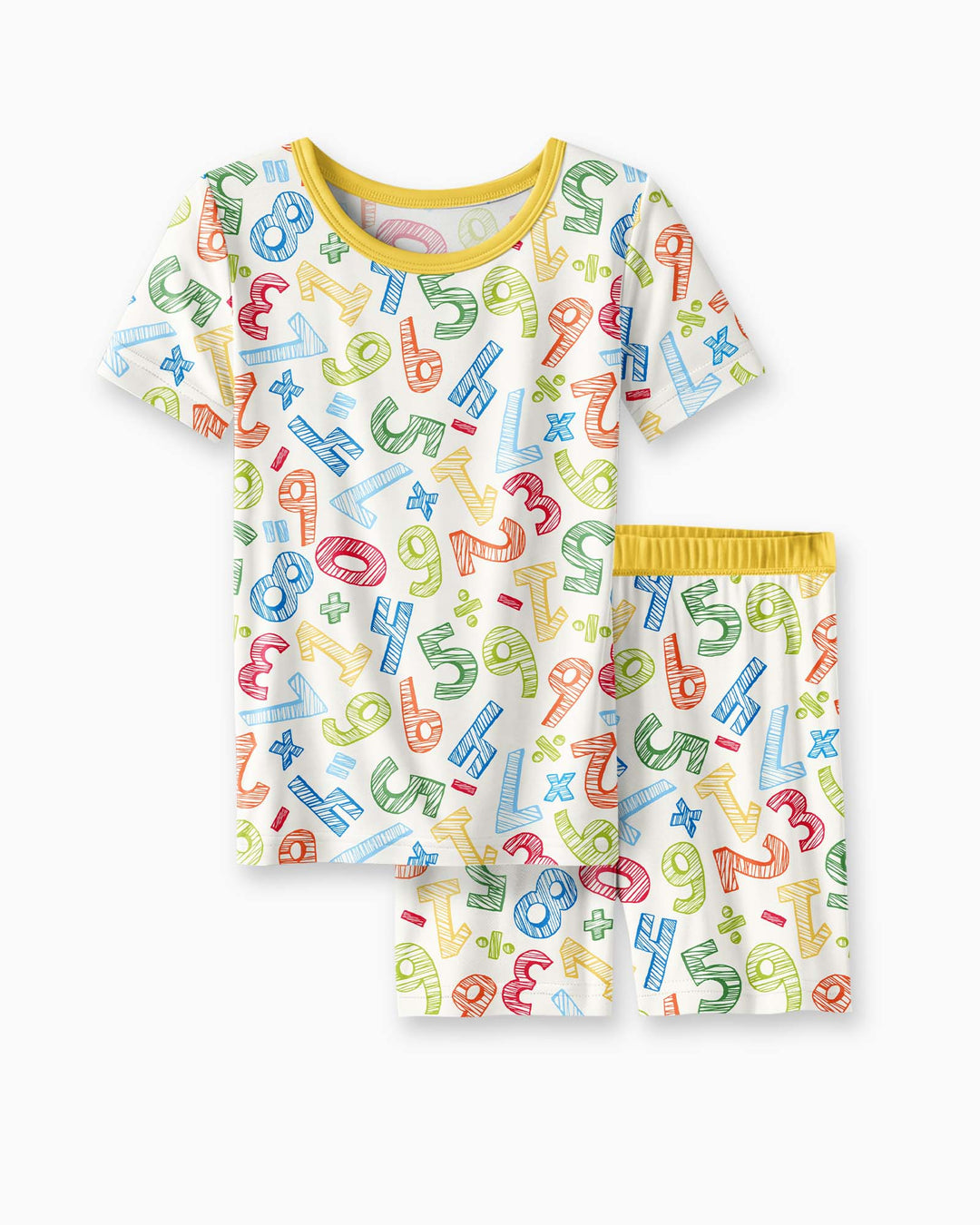 Math Doodles Bamboo Two Piece Short Sleeve Shorts Pajama Set