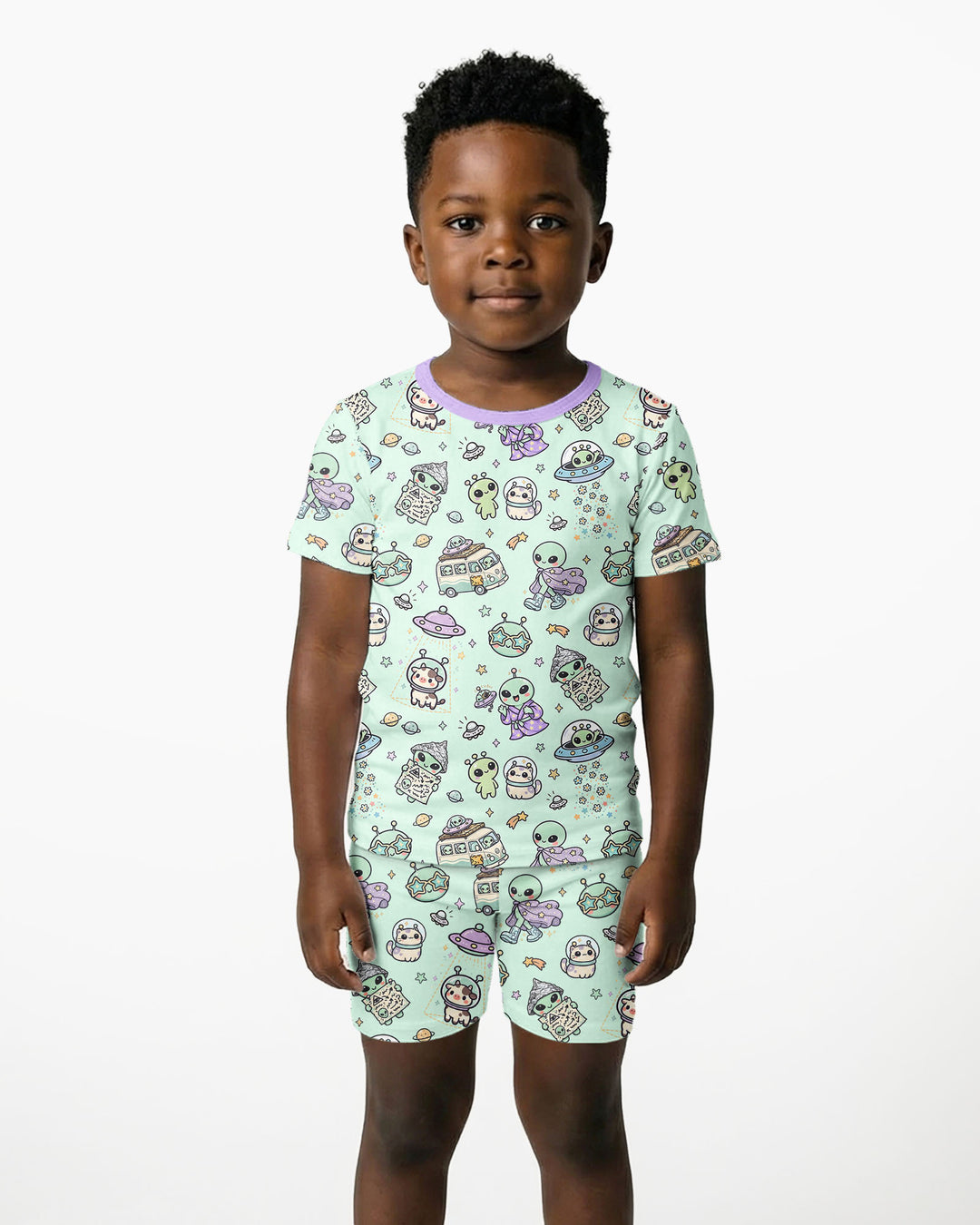 Little Alien Explorer Bamboo Two Piece Short Sleeve Shorts Pajama Set