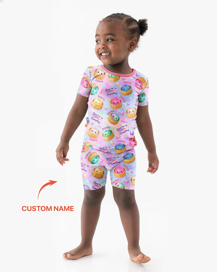 Conjunto de Pijama de Dos Piezas de Bambú con Mangas Cortas y Pantalones Cortos