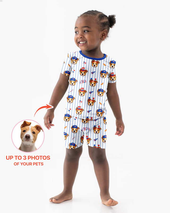 Conjunto de Pijama de Dos Piezas de Bambú con Mangas Cortas y Pantalones Cortos