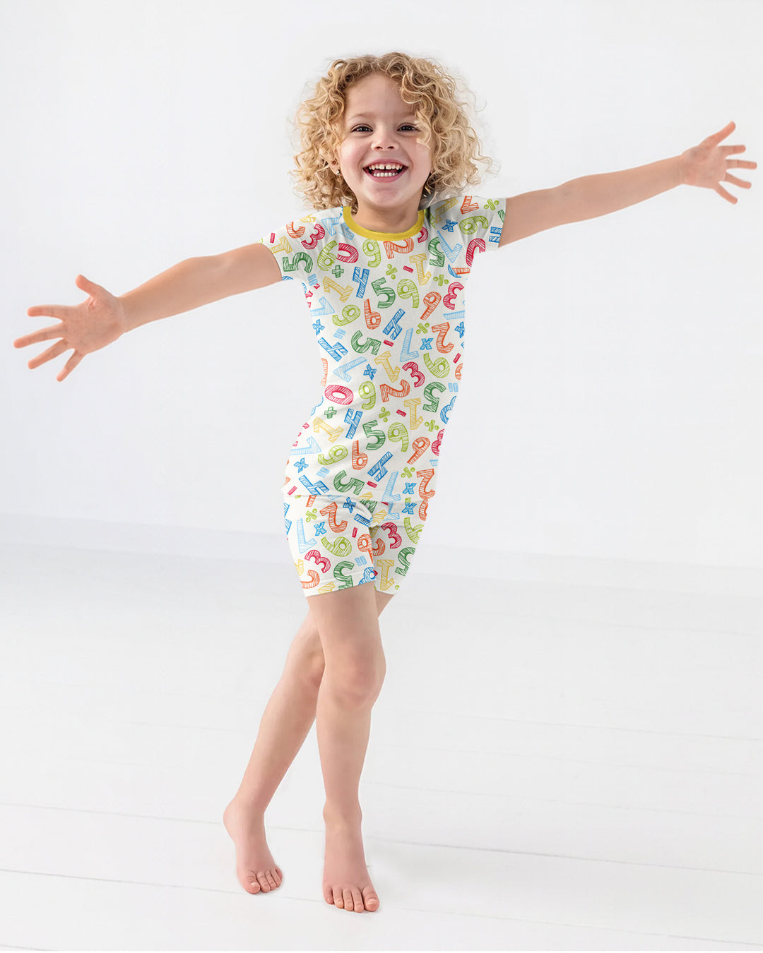 Math Doodles Bamboo Two Piece Short Sleeve Shorts Pajama Set