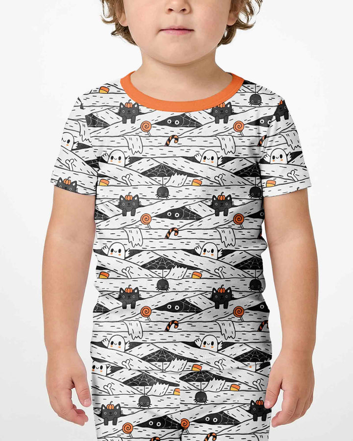 Little Mummy Crew Bamboo Two Piece Short Sleeve Shorts Pajama Set