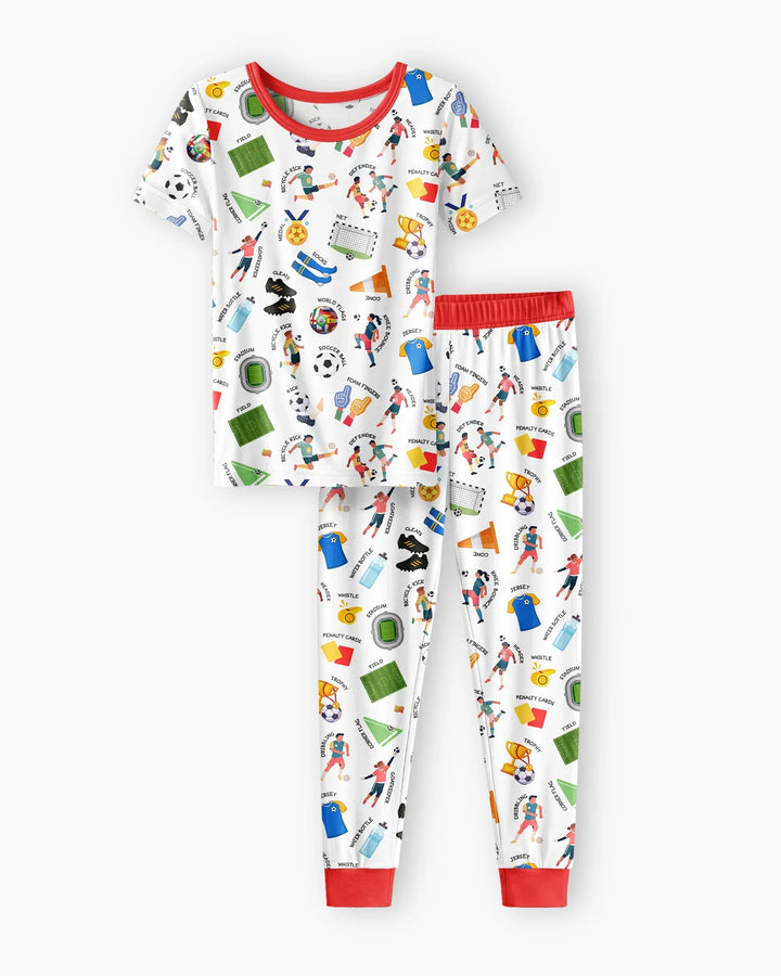 Zweiteiliges, kurzärmliges Pyjama-Set mit Marienkäfern