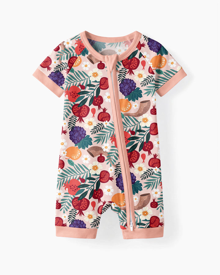 Pomegranate Blessings Night Family Matching Bamboo Shorty Zippy