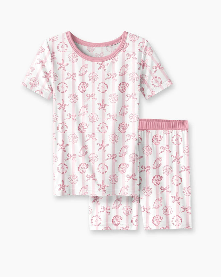Schlafanzug-Set zweiteilig, kurze Ärmel, kurze Hose, Bambus