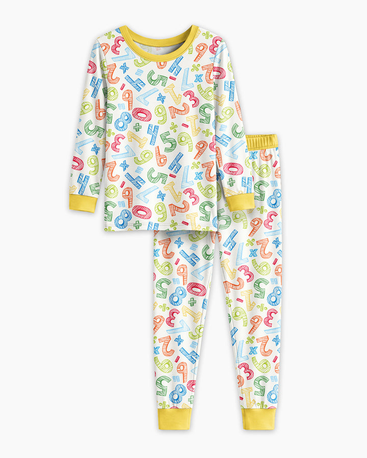 Math Doodles Bamboo Two Piece Long Sleeve Pajama Set