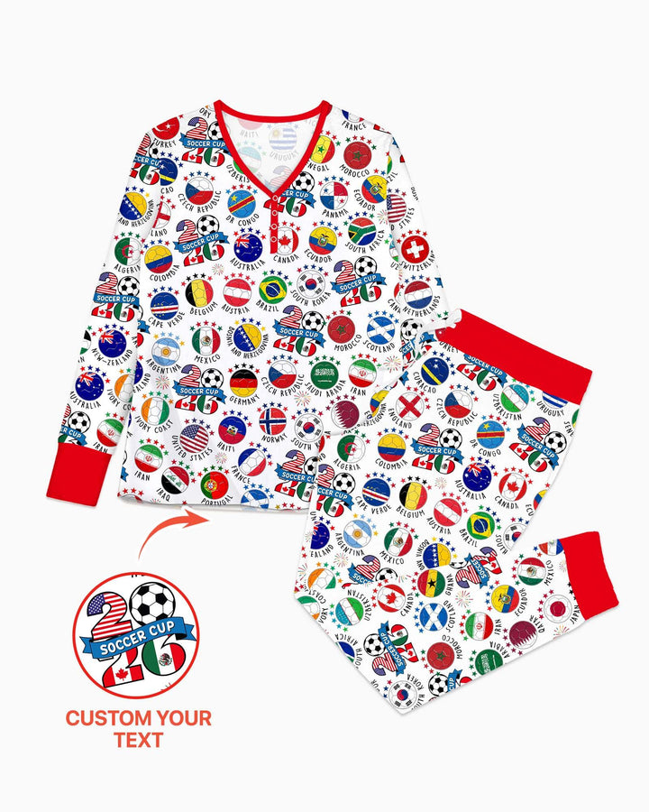 The World Plays Here 2026 Soccer Tour Bamboo Women Pajama Set