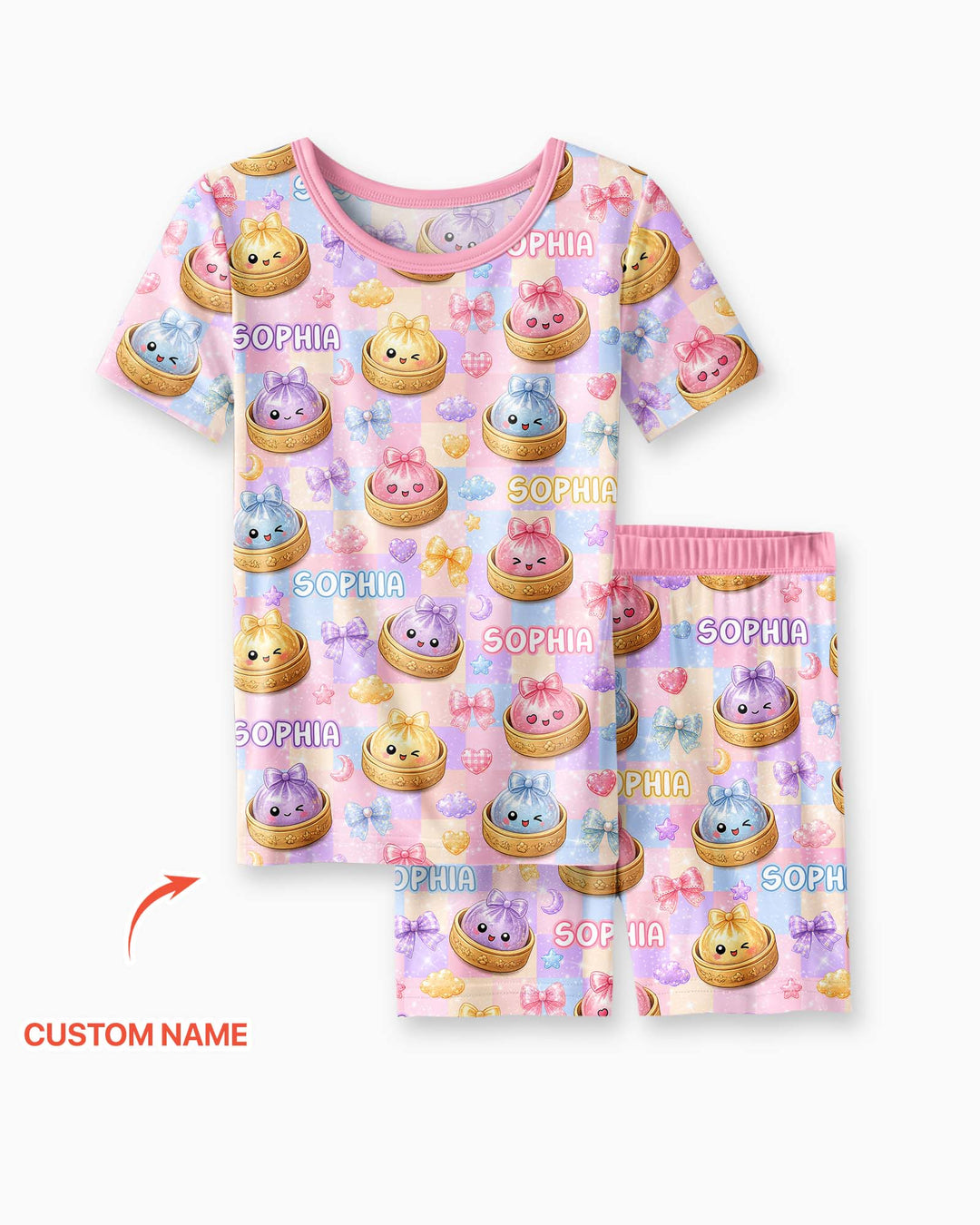 Conjunto de Pijama de Dos Piezas de Bambú con Mangas Cortas y Pantalones Cortos