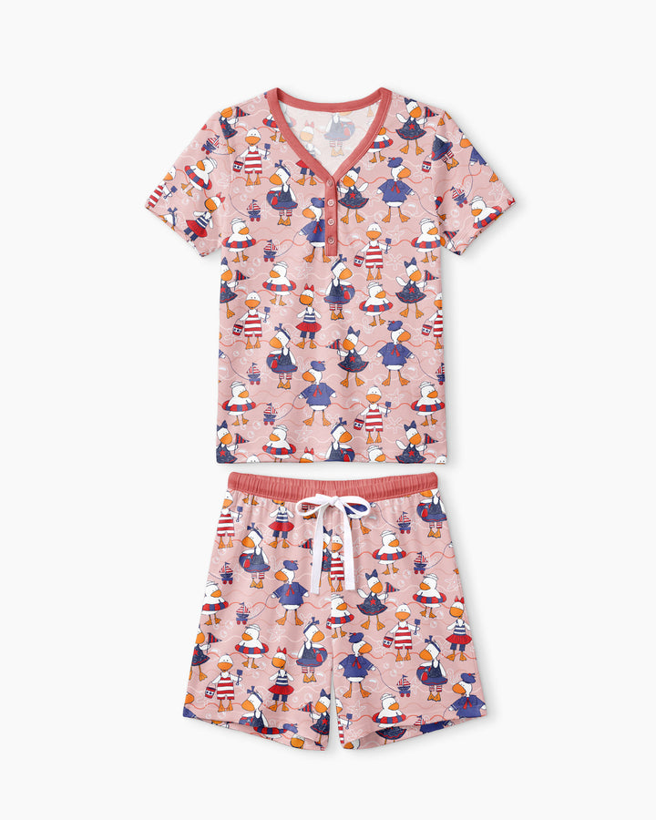 Freedom Floaties Family Matching Bamboo Women Short Sleeve Short Pajama Set