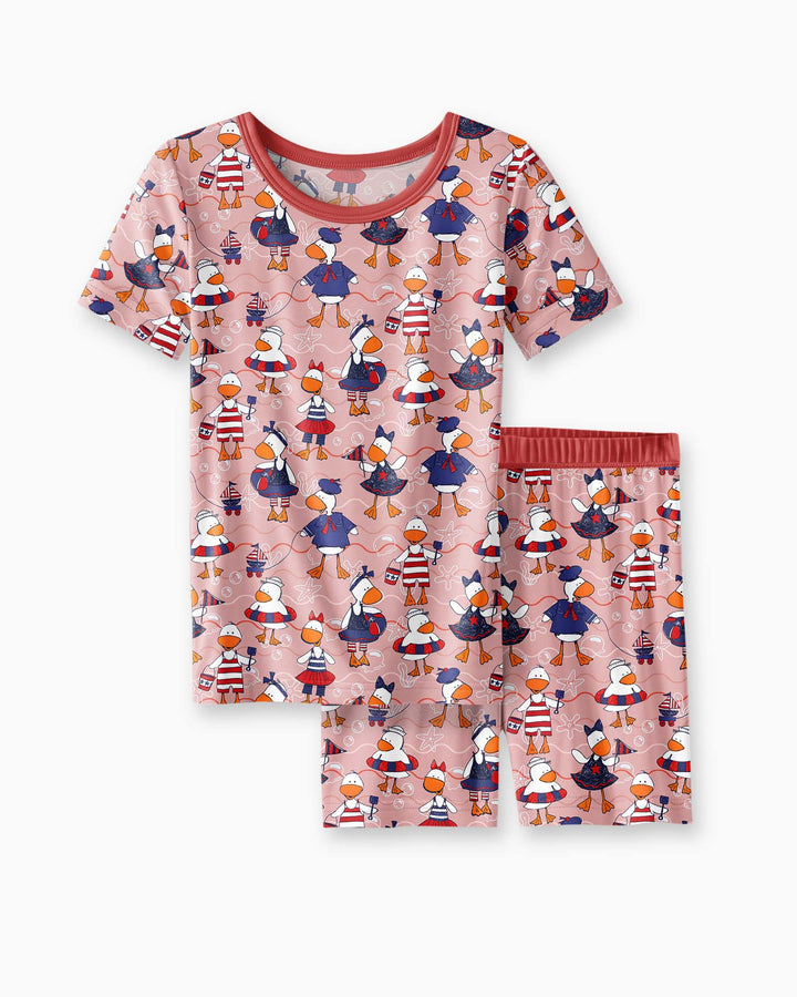 Freedom Floaties Family Matching Bamboo Two Piece Short Sleeve Shorts Pajama Set
