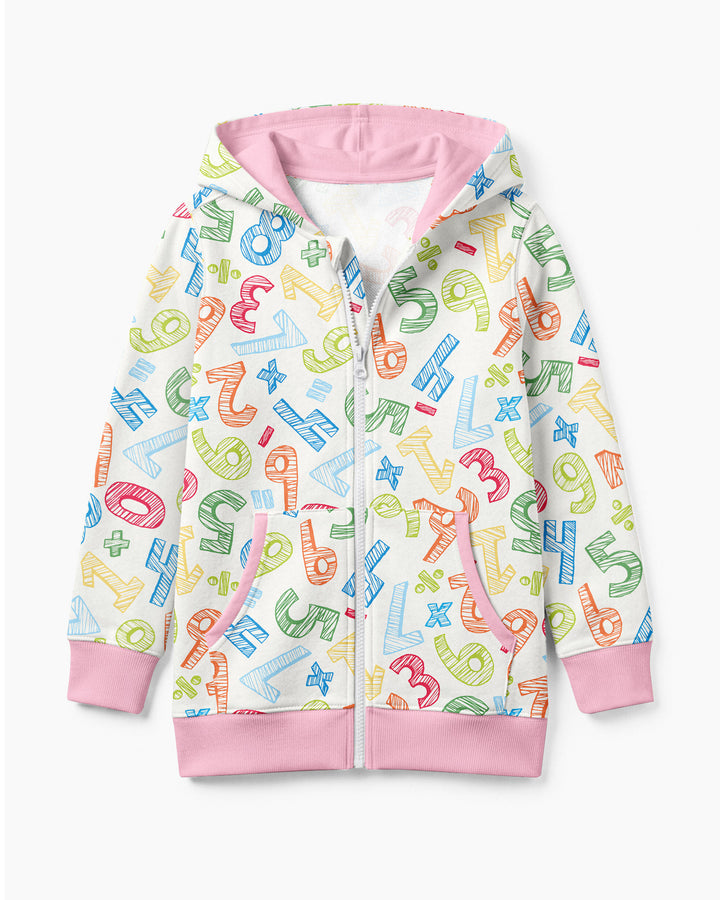 Sudadera con cremallera de bambú con el alfabeto hebreo