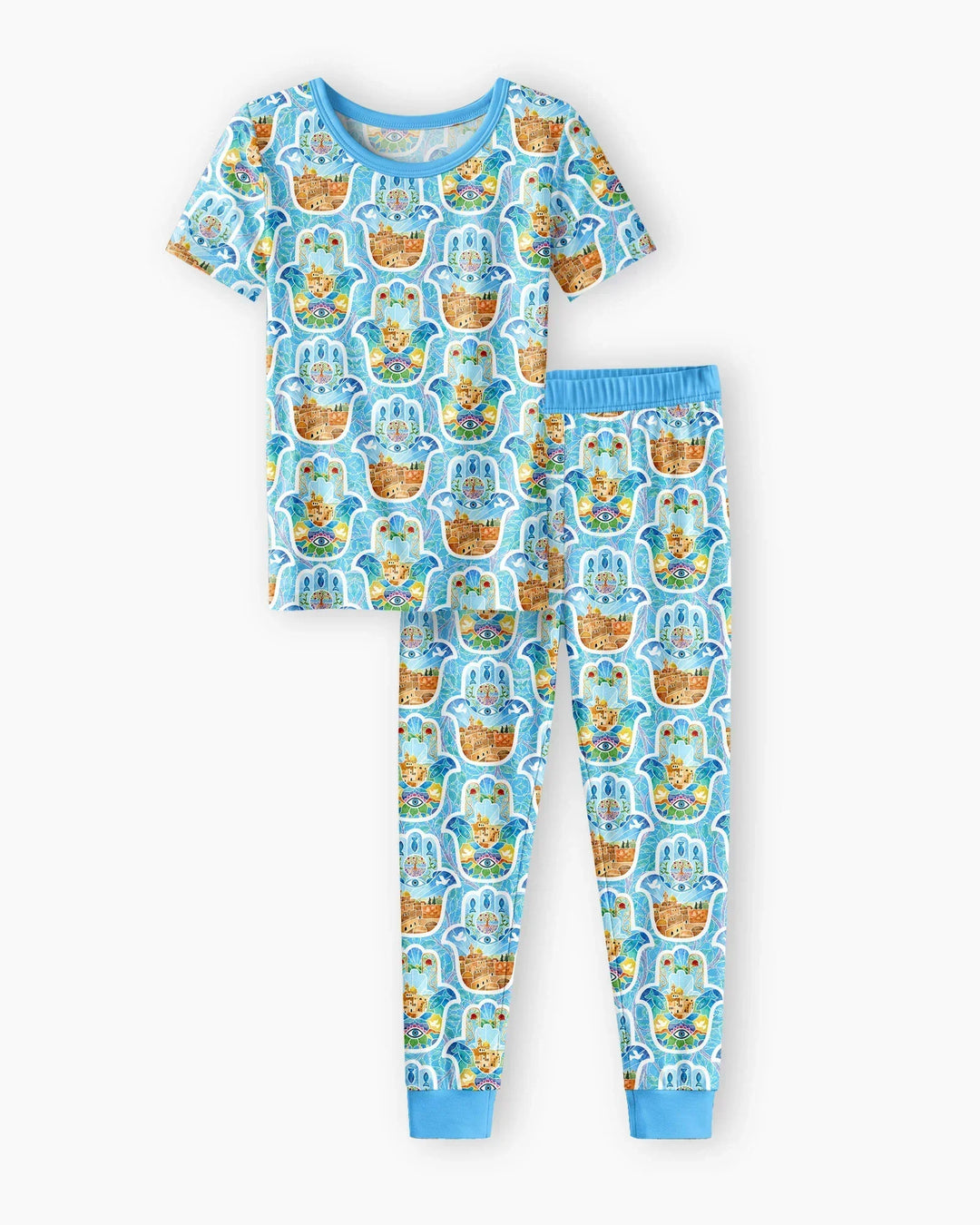 Conjunto de pijama de dos piezas de manga corta de bambú