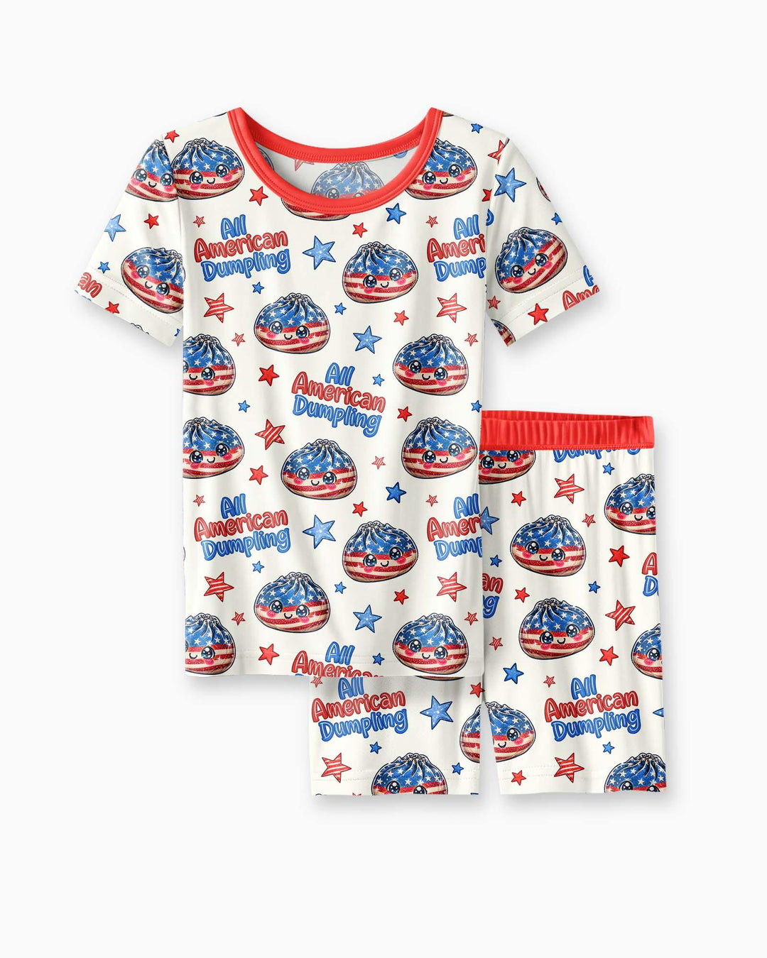 Conjunto de Pijama de Dos Piezas de Bambú con Mangas Cortas y Pantalones Cortos