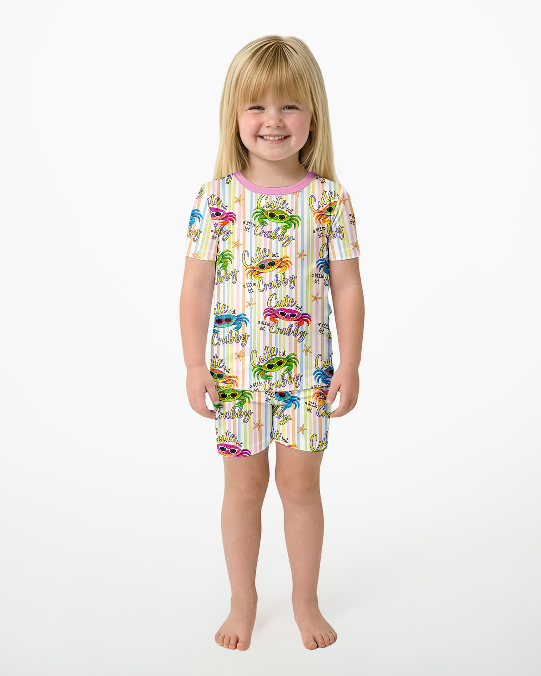 Conjunto de Pijama de Dos Piezas de Bambú con Mangas Cortas y Pantalones Cortos