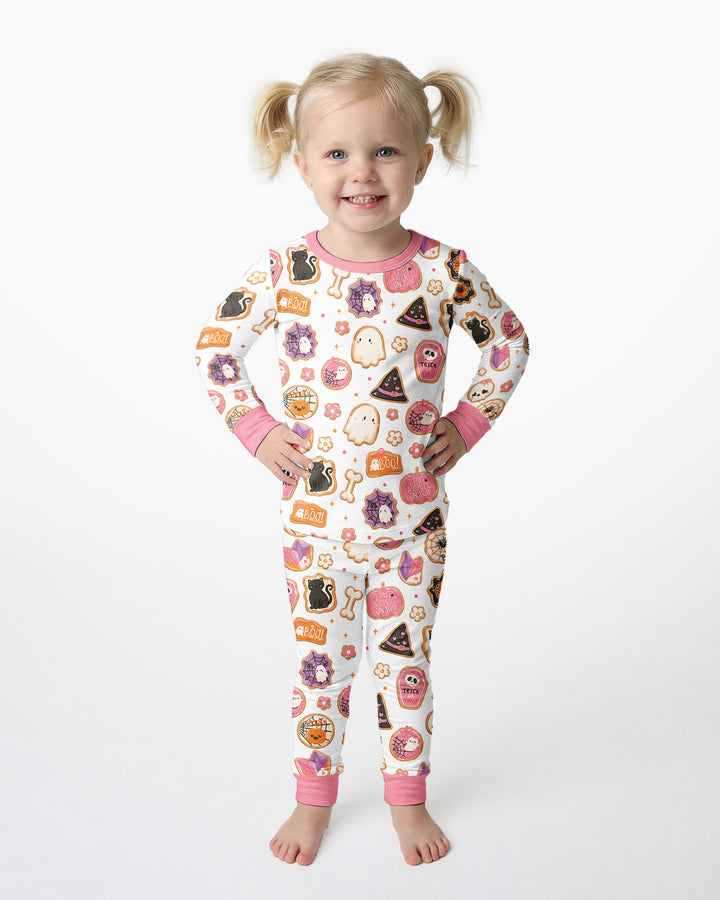 Cute Halloween Sugar Cookies Bamboo Two Piece Long Sleeve Pajama Set