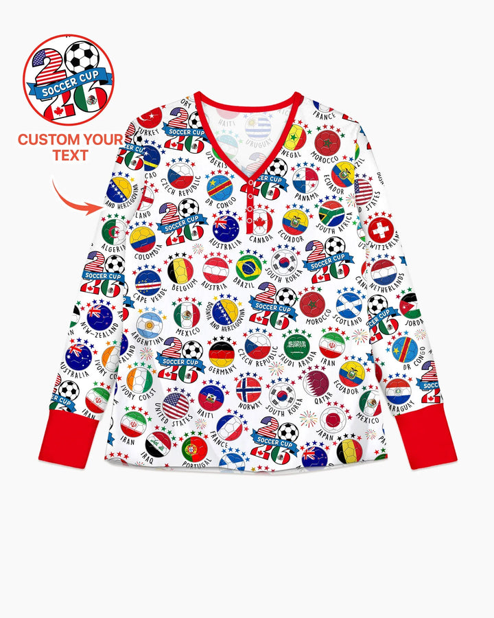 The World Plays Here 2026 Soccer Tour Bamboo Women Pajama Set
