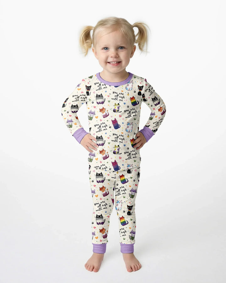Zweiteiliges Langarm-Pyjama-Set mit Sommerfrüchten
