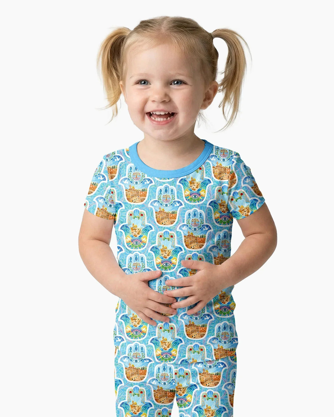 Conjunto de pijama de dos piezas de manga corta de bambú