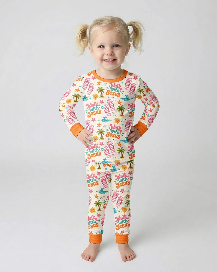 Conjunto de pijama de dos piezas de manga larga de bambú con estampados islámicos
