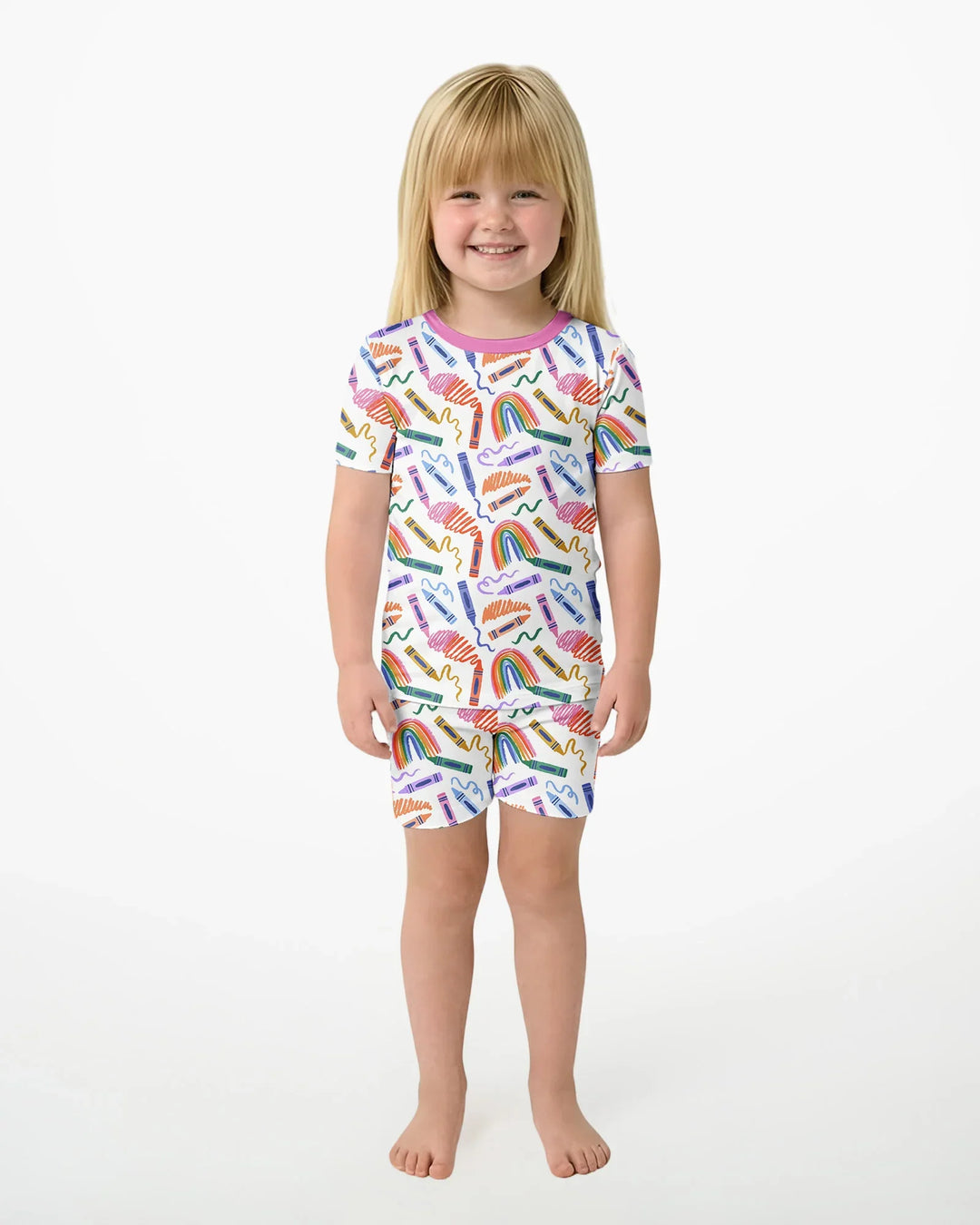Schlafanzug-Set zweiteilig, kurze Ärmel, kurze Hose, Bambus