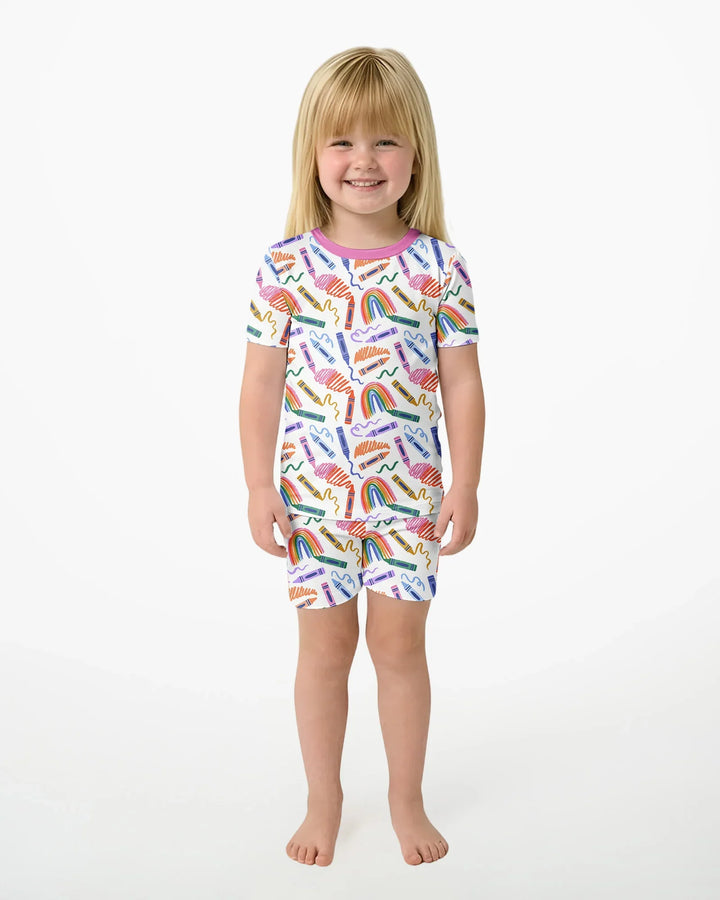 Schlafanzug-Set zweiteilig, kurze Ärmel, kurze Hose, Bambus