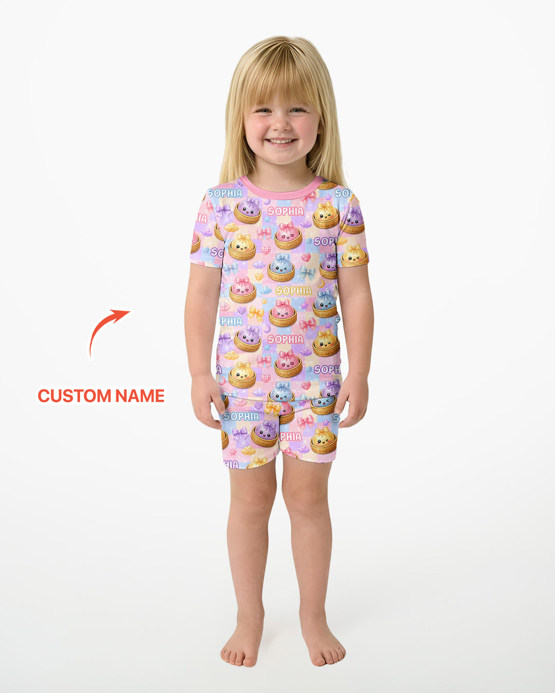 Conjunto de Pijama de Dos Piezas de Bambú con Mangas Cortas y Pantalones Cortos