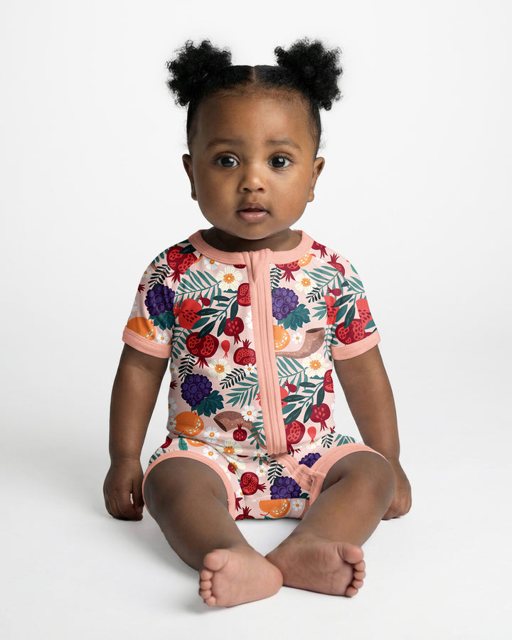 Pomegranate Blessings Night Family Matching Bamboo Shorty Zippy