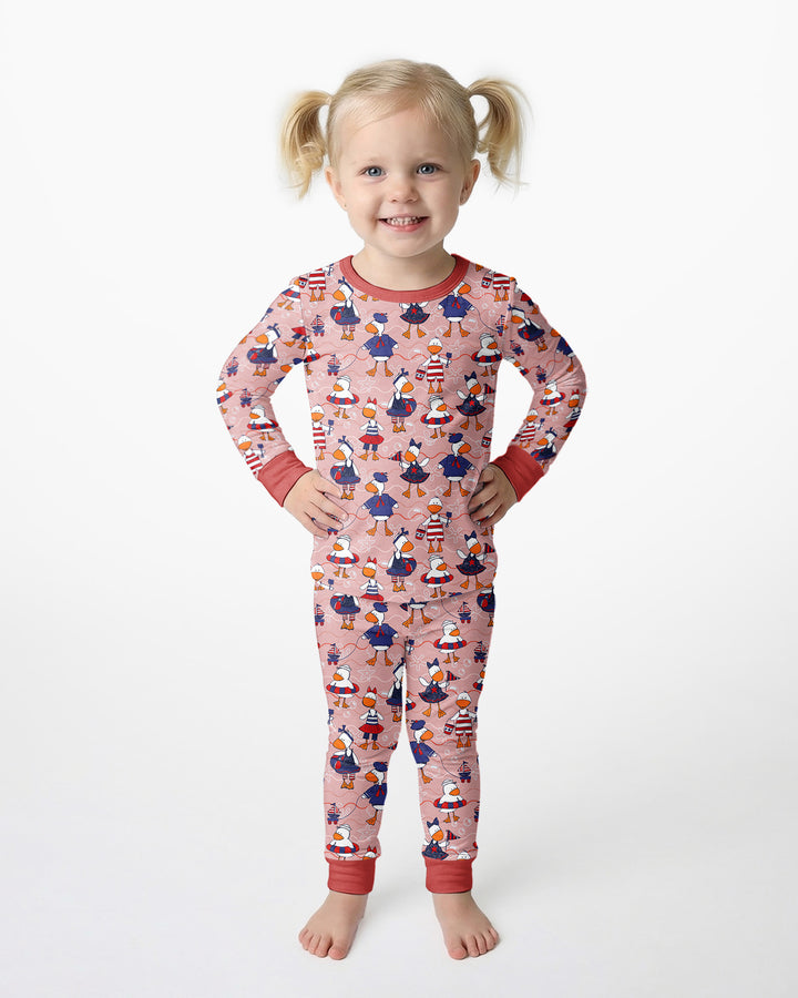 Zweiteiliges Langarm-Pyjama-Set mit Sommerfrüchten