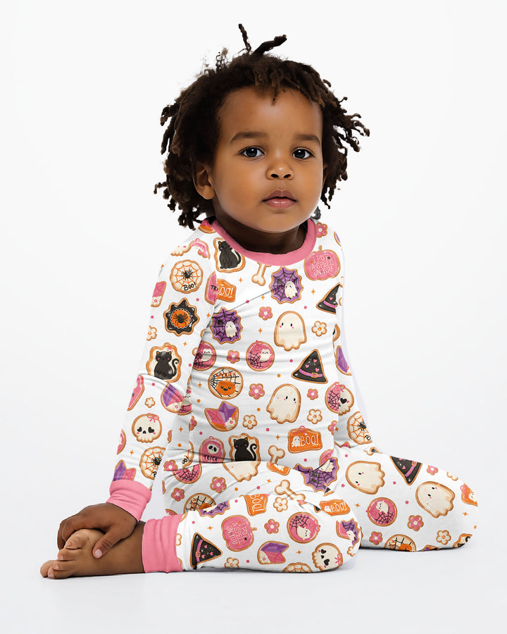 Cute Halloween Sugar Cookies Bamboo Two Piece Long Sleeve Pajama Set