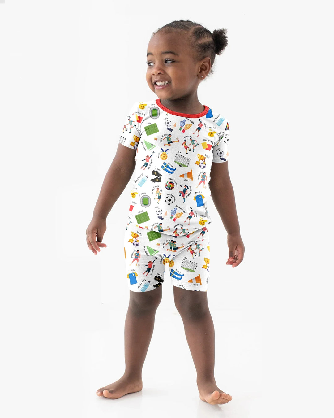 Soccer Fever All About The Game Two Piece Short Sleeve Shorts Pajama Set