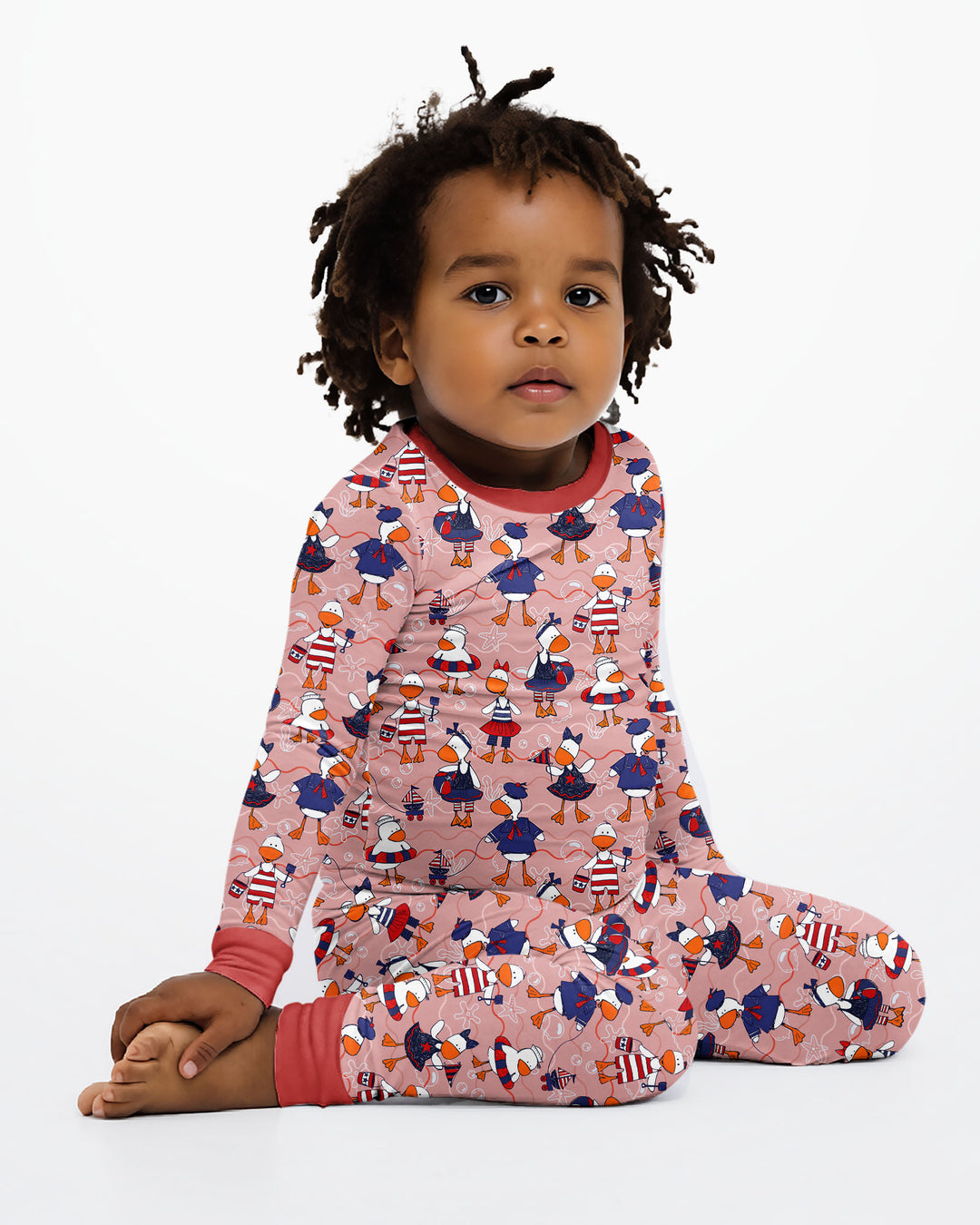 Zweiteiliges Langarm-Pyjama-Set mit Sommerfrüchten
