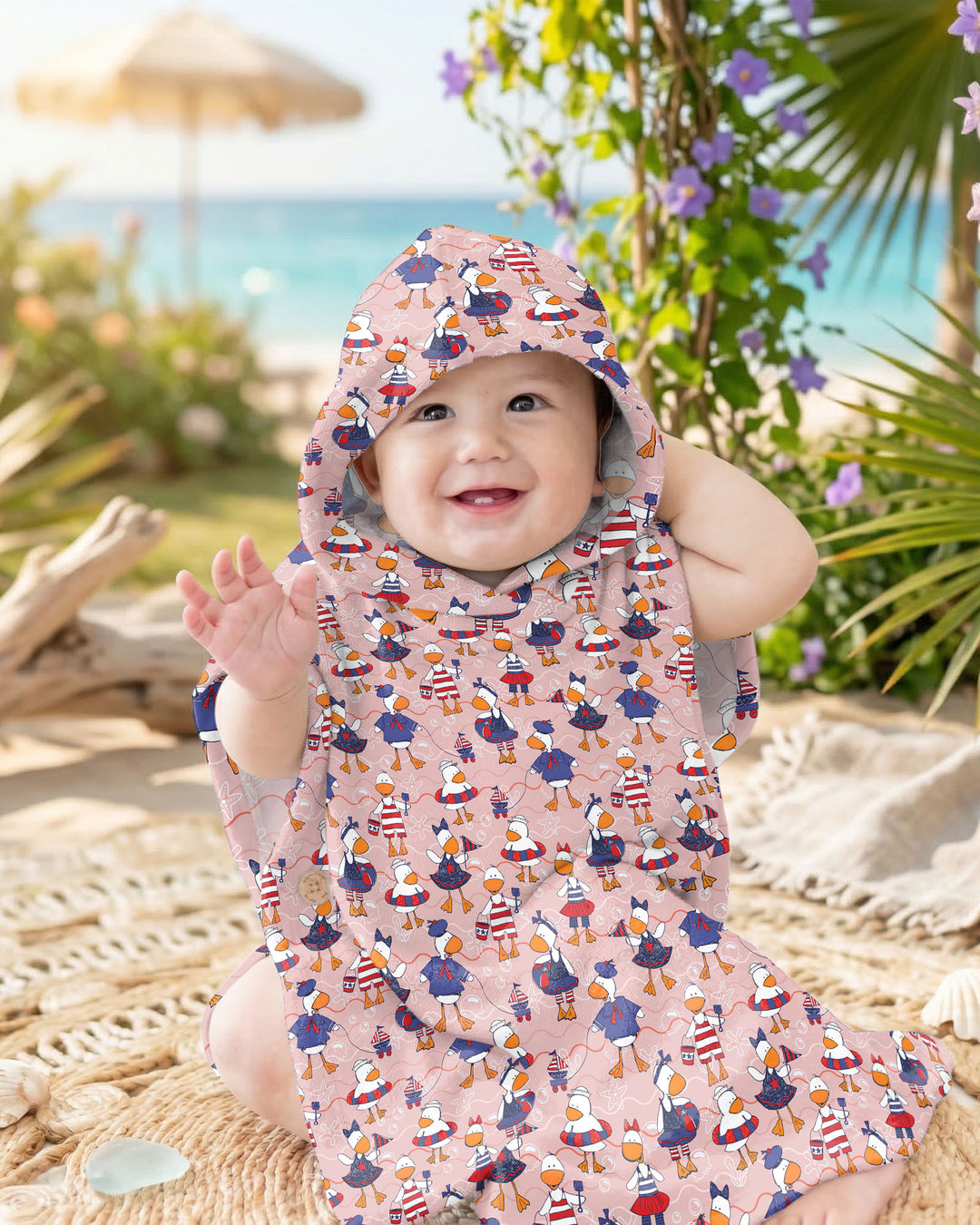 Freedom Floaties Family Matching Bamboo Swim Poncho