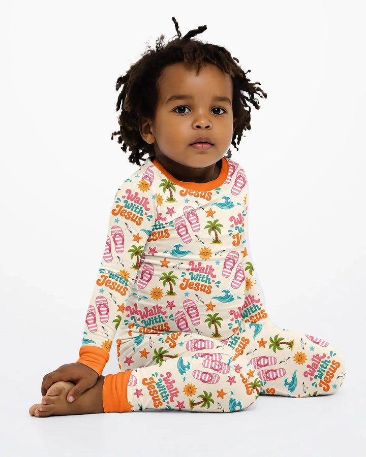 Conjunto de pijama de dos piezas de manga larga de bambú con estampados islámicos