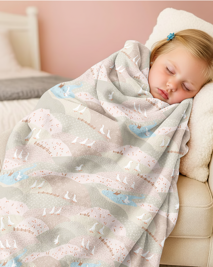 Wandering Geese Family Matching Bamboo Blanket