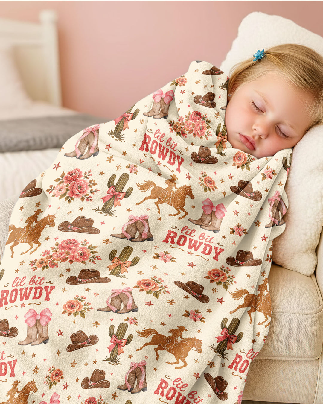 Coquette Cowgirl Lil Bit Rowdy Bamboo Blanket