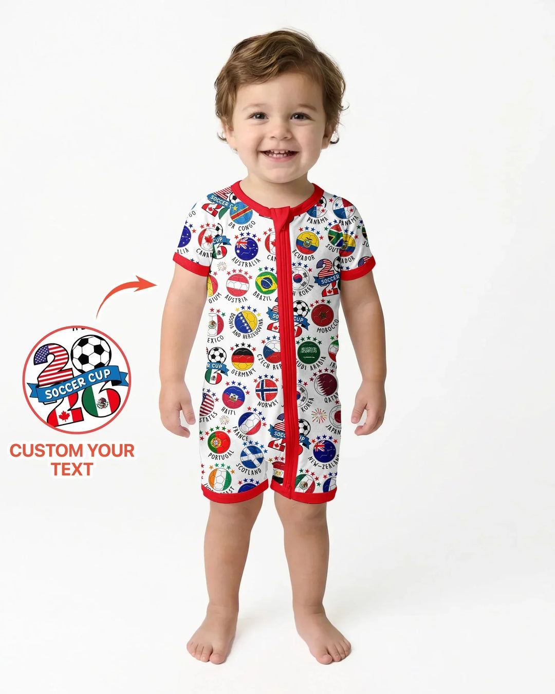 The World Plays Here 2026 Soccer Tour Bamboo Shorty Zippy