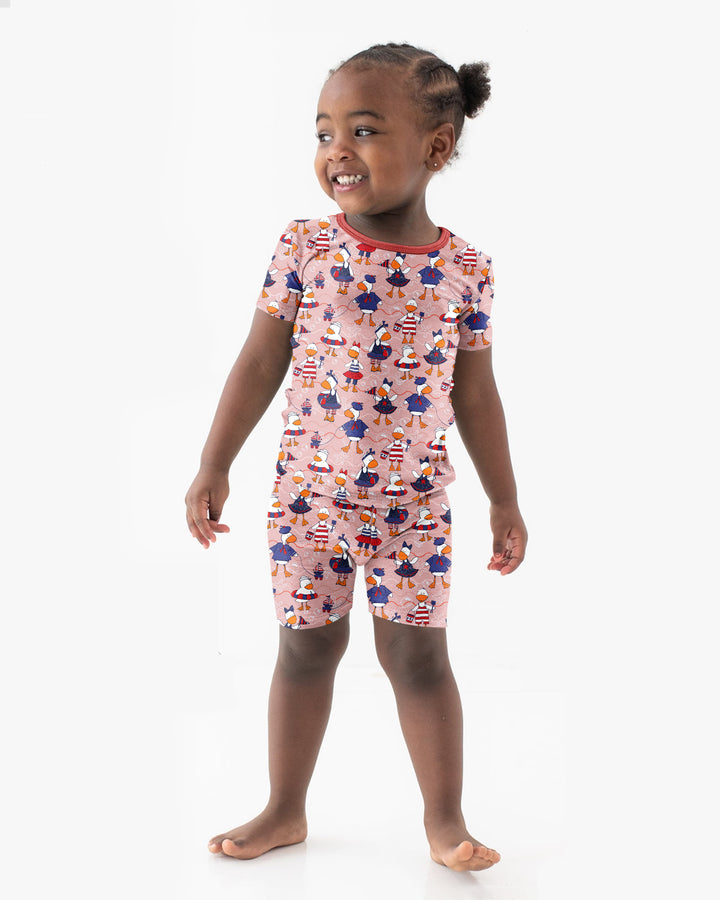 Freedom Floaties Family Matching Bamboo Two Piece Short Sleeve Shorts Pajama Set