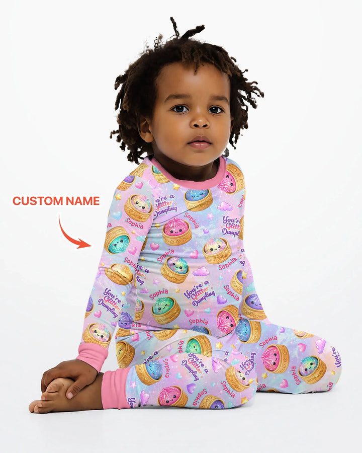 Conjunto de pijama de dos piezas de bambú con mangas largas, plantilla PERSONALIZADA